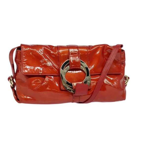 BVLGARI Shoulder Bag Enamel Red Gold Auth 124694 - Picture 1 of 16